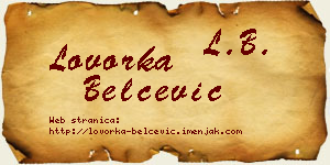 Lovorka Belčević vizit kartica